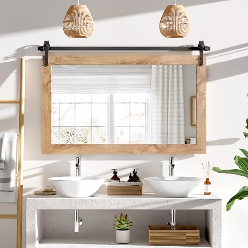 Farmhouse Mirror 42”x28” Bathroom Mirror by Menscha