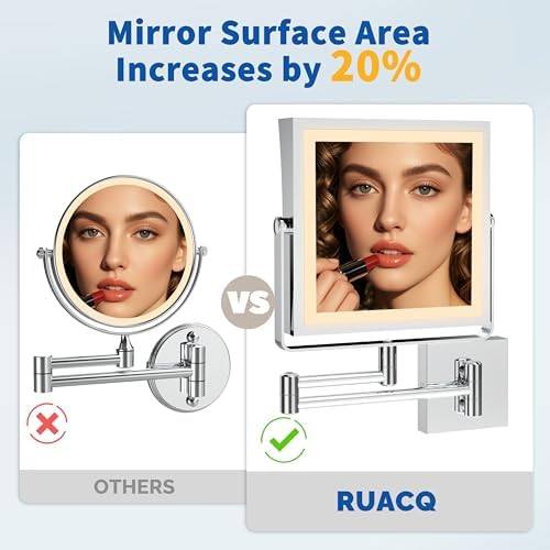 Ruacq Wall Mounted Makeup Mirror - Image 4
