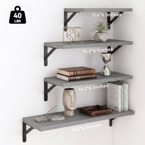YGEOMER 4 Different Sizes Floating Shelves - Image 3
