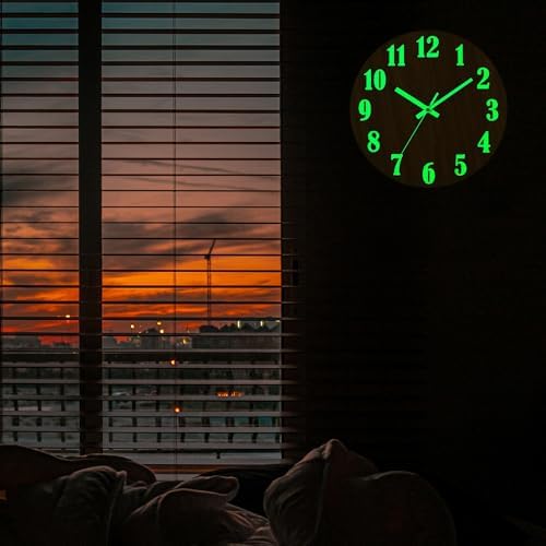 HZDHCLH Luminous Wall Clock 12 Inch Silent Non Ticking Clock - Image 4