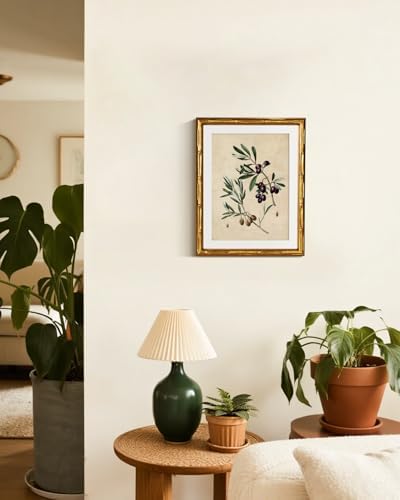 InSimSea Gold Bamboo Framed Wall Art, Vintage Olives Botanical Print - Image 6