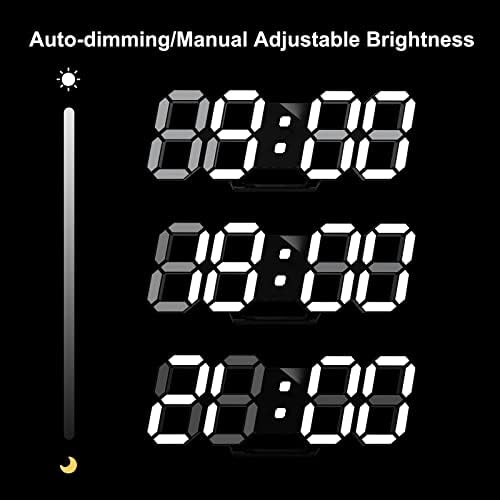 Deeyaple Led Digital Alarm Clock 3D Small Wall Clock Snooze Dimmable Time - Image 5