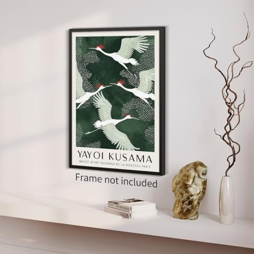 Japanese Flying Cranes Wall Art Vintage Bird Pictures Aesthetics Posters - Image 5