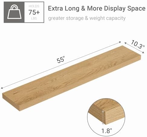 Vivelove Deep Floating Shelves 55x10” Set of 1 - Image 3