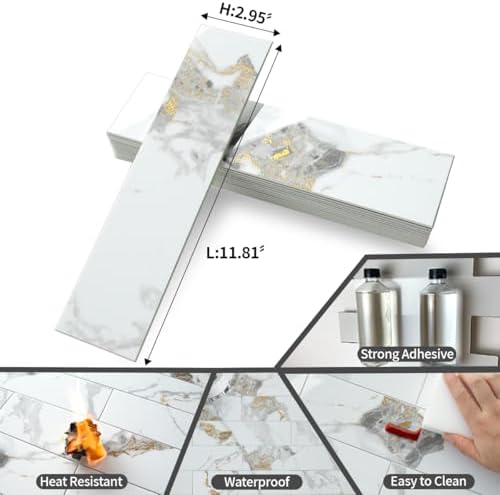 AULIGET 4-Piece Polished White Marble - Image 6
