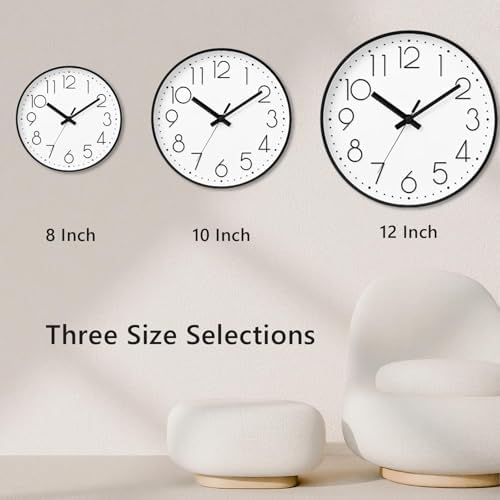 DAXSMY Wall Clock 8 Inch White Decorative, Battery Operated Silent - Image 5