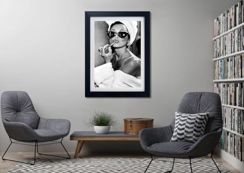 Audrey Hepburn Lips Wall Art Black and White Bathroom Home Canvas Print Trendy - Image 5