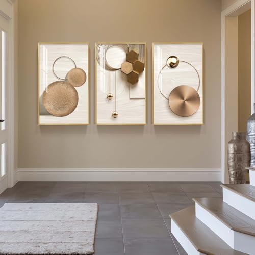 Large Framed Modern Luxury Gold Wall Art - Image 4