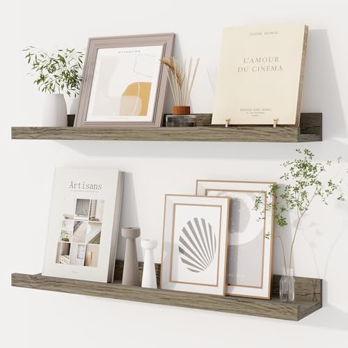 Dreamland Picture Ledge Shelf for Wall, Floating Shelves Set of 2, 24 inch Long by Dreamland