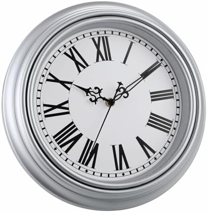 Plumeet Extra Large Retro Wall Clock, Roman Numerals, Battery Operated - Image 4
