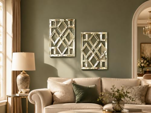 Square Decorative Wall Mirror 13 x 17 Inch, Modern Wall Mounted Accent Mirror - Image 3