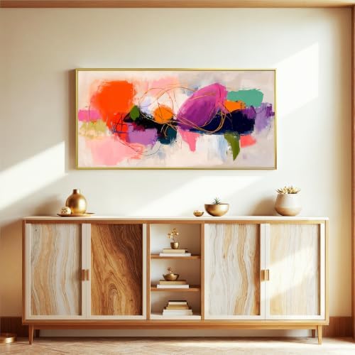 Colorful Graffiti Large Gold Framed Abstract Wall Art - Image 3
