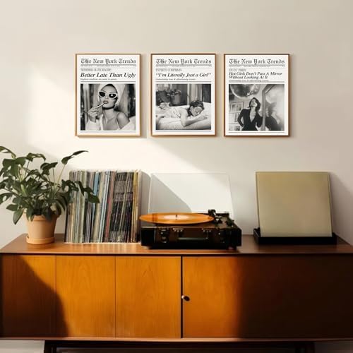 Trendy Feminist Newspaper Wall Art Prints of 6, Retro Black and White Vogue - Image 6