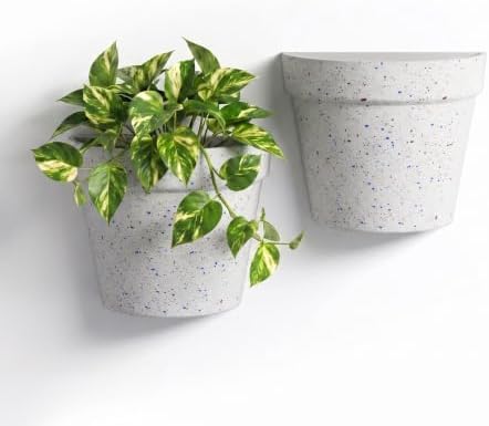 Asnext 2 Pack Wall Planter, 7.5 Inch Wall Haning Planter, Speckled White by Unknown