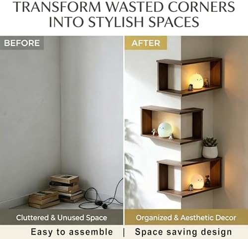 LIYAOLI Floating Shelves for Inside & Outside Corners Wall Shelves, Modern - Image 4