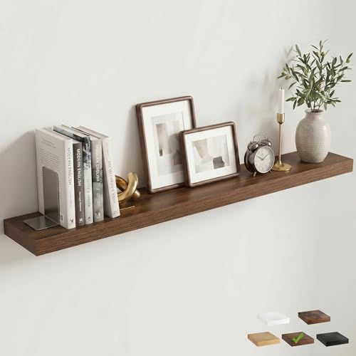 55 Inch Floating Shelves for Wall, Walnut Finish by FLYJOE