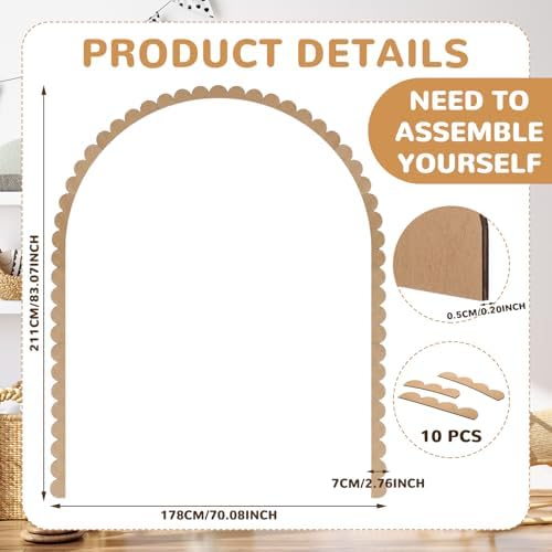 Novabright Unfinished Wood Arch Trim, 80 x 70 Inch - Image 2