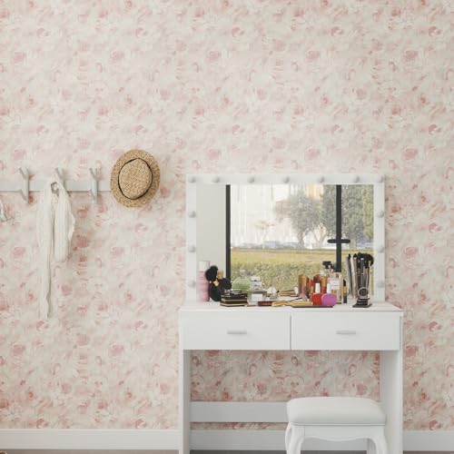 Hopepak Peel and Stick Wallpaper Floral Wallpaper Hand-Painted Pink Peony - Image 3