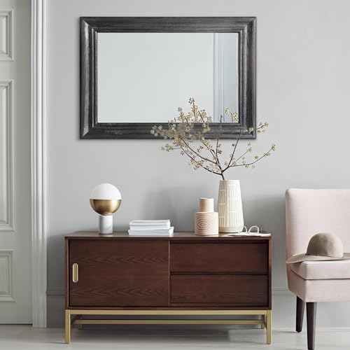 Mirrors for Wall with Black Wood Frame Large 26"x18" Rectangular Hanging - Image 5