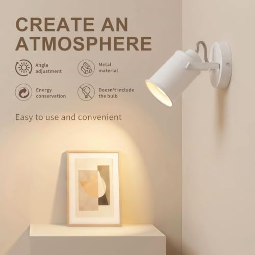 Industrial wall Light, Adjustable Retro White, wall Mounted Spotlight, Hallway - Image 3