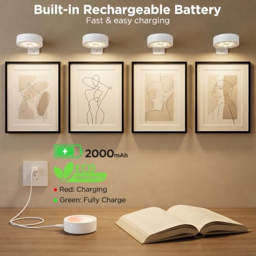 4-Pack Picture Lights for Wall, Rechargeable Wireless Poster Lights - Image 4