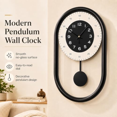 Modern Pendulum Wall Clock for Living Room Décor Kitchen Wall Clock - Image 2