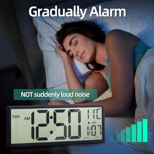 Digital Wall Clock Battery Operated, Large Number - Image 4