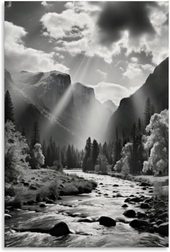 BQWUYFPLRZMJ Ansel Adams Black and White Landscape Photography Poster Picture by Unknown