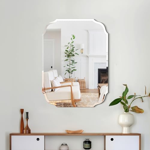 18" x 24" Silver Wall Mirror Beveled Edge Frameless Mirrors - Image 3