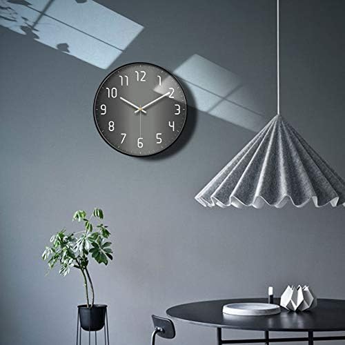 Silent Non-Ticking Analog Wall Clock, Gradient Black - Image 2