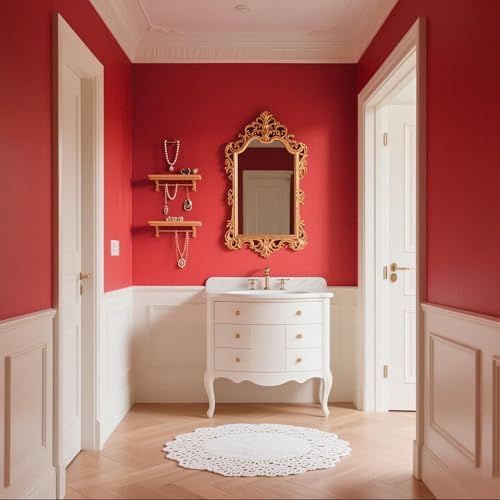 Ismoon 15.7''×236''Thicken Red Contact Paper Matte Red Wallpaper Opaque - Image 5