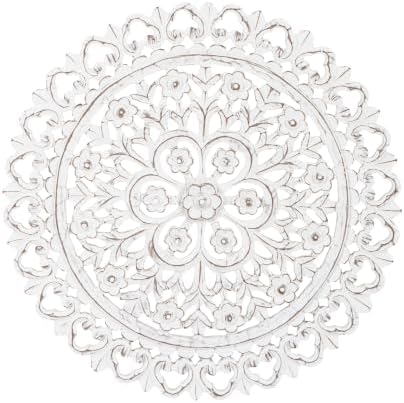 JFY Designs Donna Hand Carved Wood Medallion Wall Panels Bedroom Décor by JUSTFORYOUDESIGNS