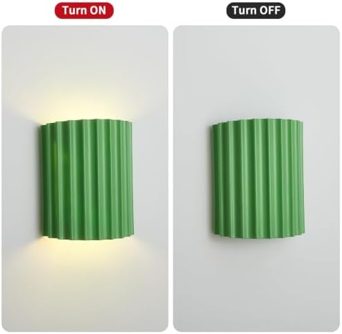 Indoor Hardwired Up and Down Green Wall Sconce Set of 2 Modern LED 3000K - Image 3