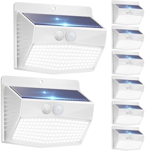 Peasur 8 Pack Solar Motion Sensor Lights Outdoor Waterproof by Peasur