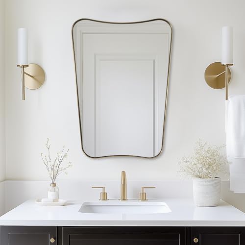 ANDY STAR 24x32 Inch Gold Mirror, Bathroom Vanity Mirror, Antique Brass by ANDYSTAR