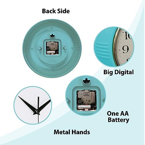 Lily's Home Retro Wall Clock, 9.5 Inch Vintage Design, Silent Non-Ticking - Image 6