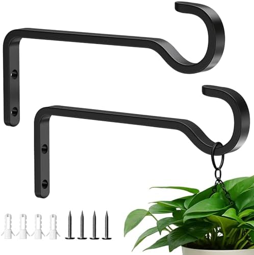 6 Inch Plant Hooks for Wall, Plant Hangers Outdoor/Indoor, Hold 35lb, 2 Pack by saffruff