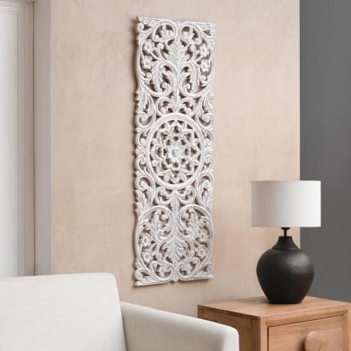 JFY Designs Lisle Hand Carved Wood Medallion Wall Panels Bedroom Décor - Image 5