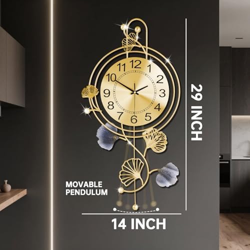 Large Wall Clock for Living Room, Modern Silent Non-Ticking Metal Wall Clocks - Image 4