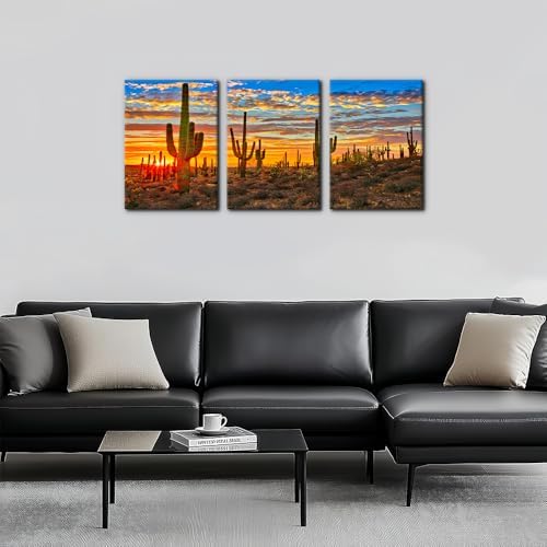 Pacimo 3 Pieces Wilderness Cactus Wall Art Decor - Image 2