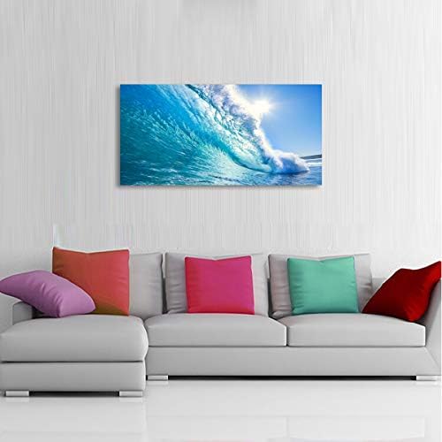 Haichuang Decor Art Framed Ocean Wave Wall Art, 48x24 Inch Large Horizontal - Image 5