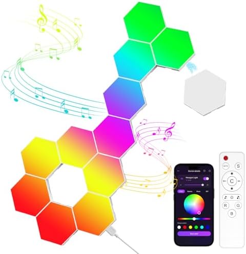12 Pack Hexagon LED Wall Light Panels – RGB Smart Lights by MeRGBWLife