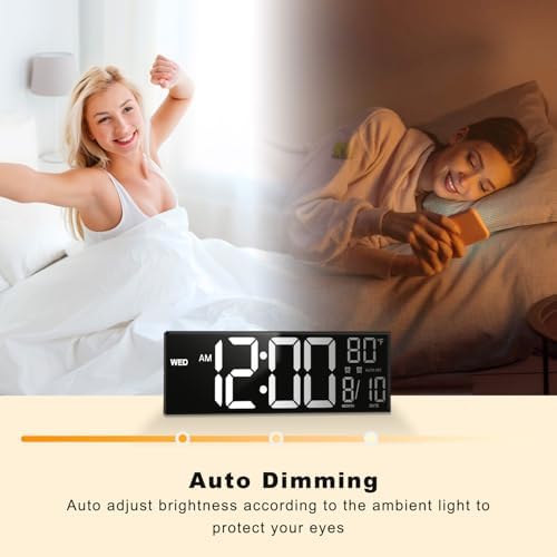 JALL 13" Large Digital Wall Mount Clock - Image 6