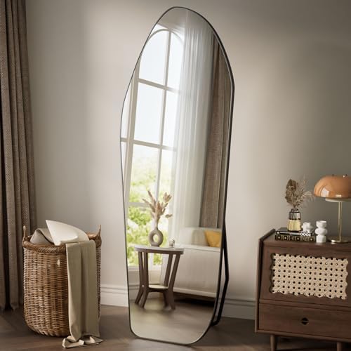 Freeform Asymmetrical Floor Mirror 71"X26" DIY Gift Matte Black - Image 2