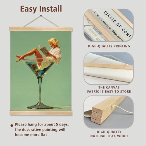 Martini Girl Wall Art, Vintage Glam Cocktail Poster, Retro Fashion Woman in - Image 6