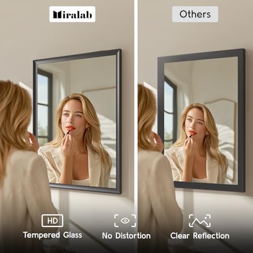30x40 Inch Black Bathroom Mirror, Rectangle Vanity Wall Mirror - Image 3