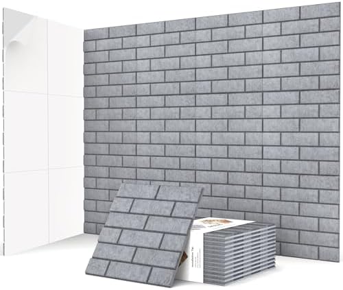 ArtVivid 12Pack Acoustic Panels, Brick Pattern Sound Proof Panels by ArtVivid