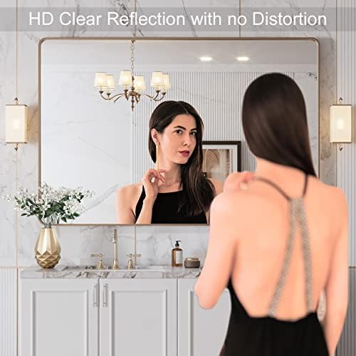 LOAAO 48"X32" Gold Bathroom Mirror - Image 2