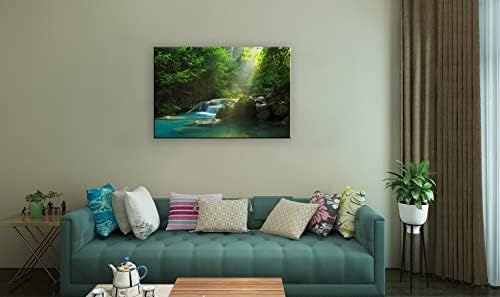Silent Summer Forest Landscape Stretched Canvas Wall Art - Image 2