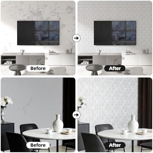 WADILE Peel and Stick 3D Wall Panels 12x12in PVC 10 Pack White - Image 4